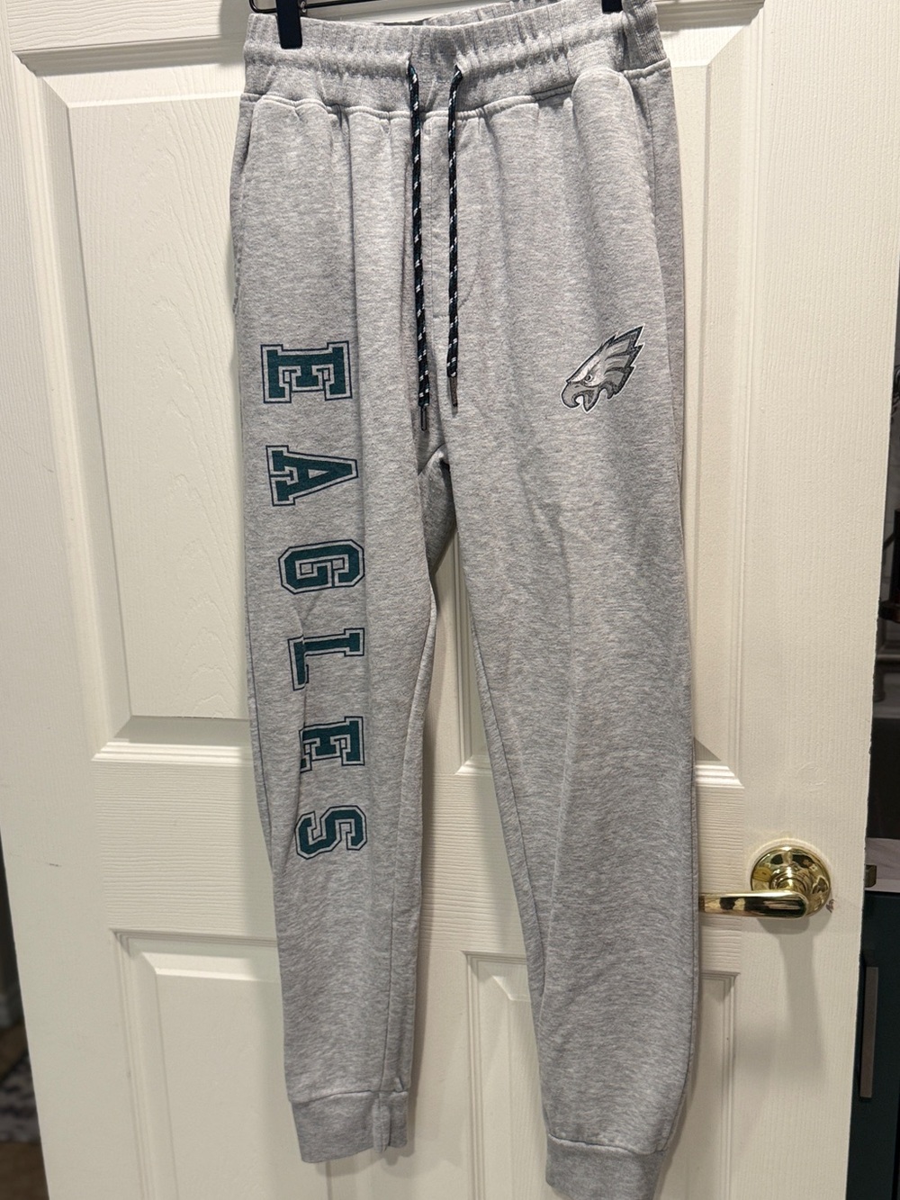 NFL Team Apparel Philadelphia Eagles Jogger Sweatpants Heather Gray Size Small - Picture 3 of 10